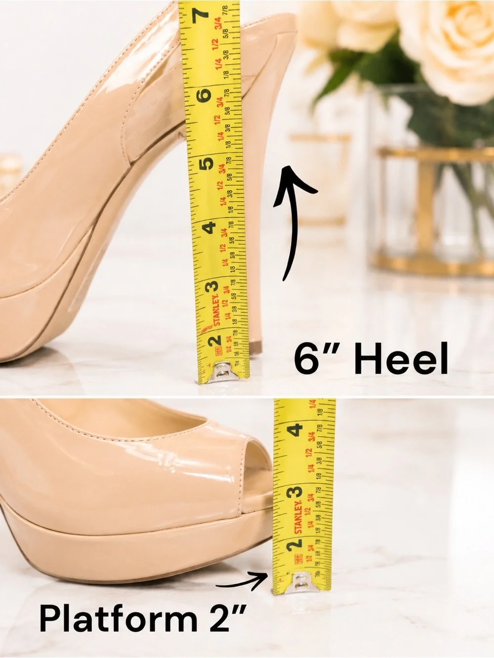 Nine West Pretta Nude Patent Peep Toe Slingback Platform Heels Size 10